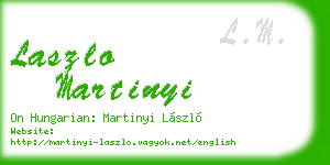 laszlo martinyi business card